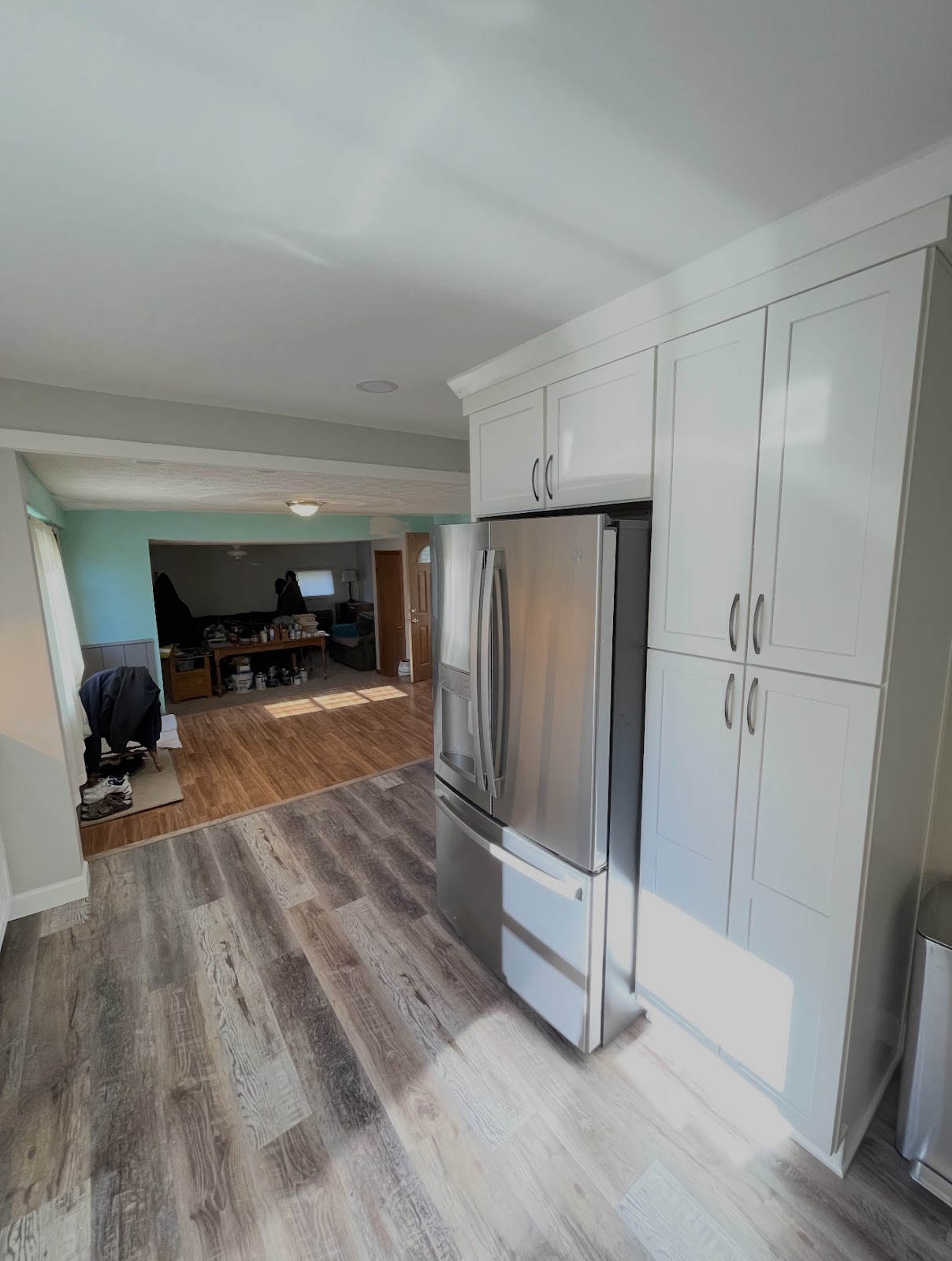 Master bathroom remodel with tile shower surround and custom vanity in Lake County Ohio